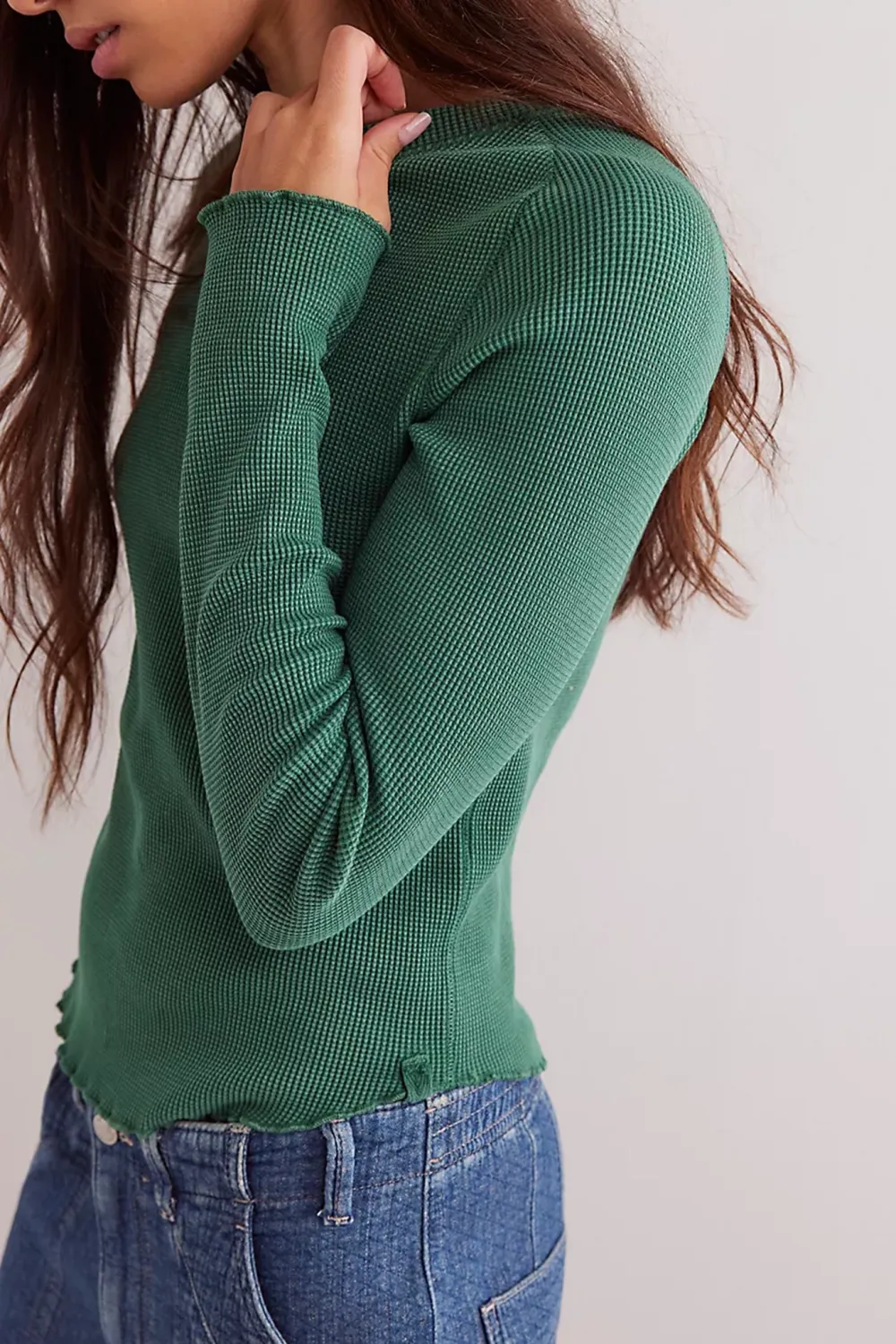 Cropped Ribbed Crew Neck Top