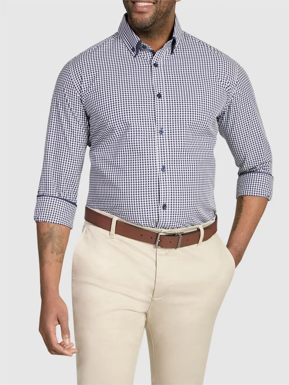 NAVY CHECK SHIRT