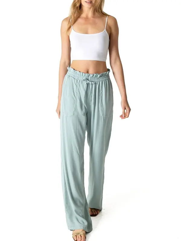 Drawstring Wide-Leg Pants