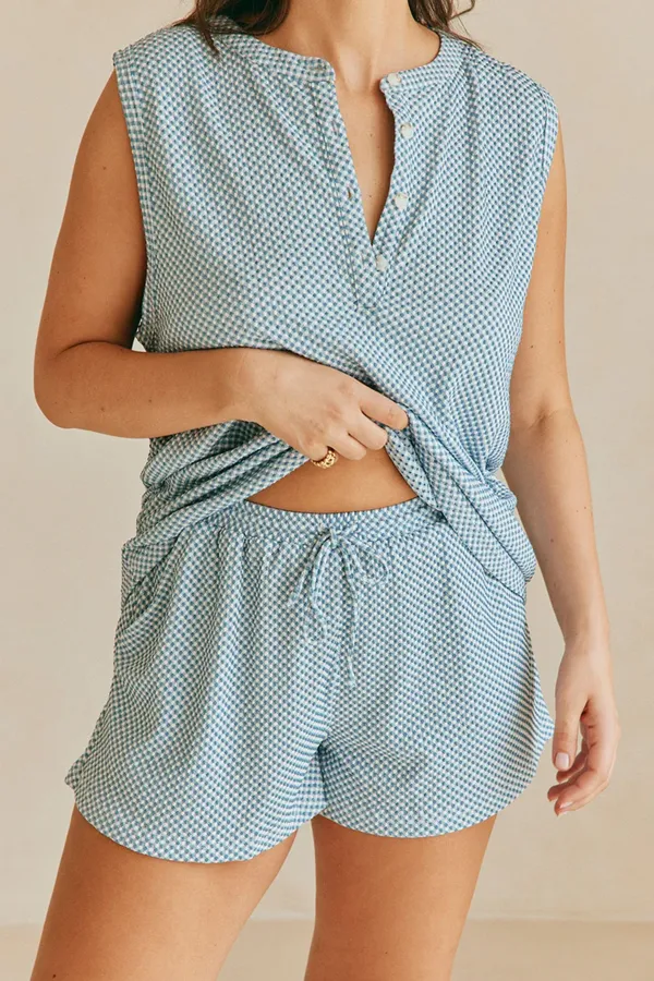 Casual Style Gingham Shorts