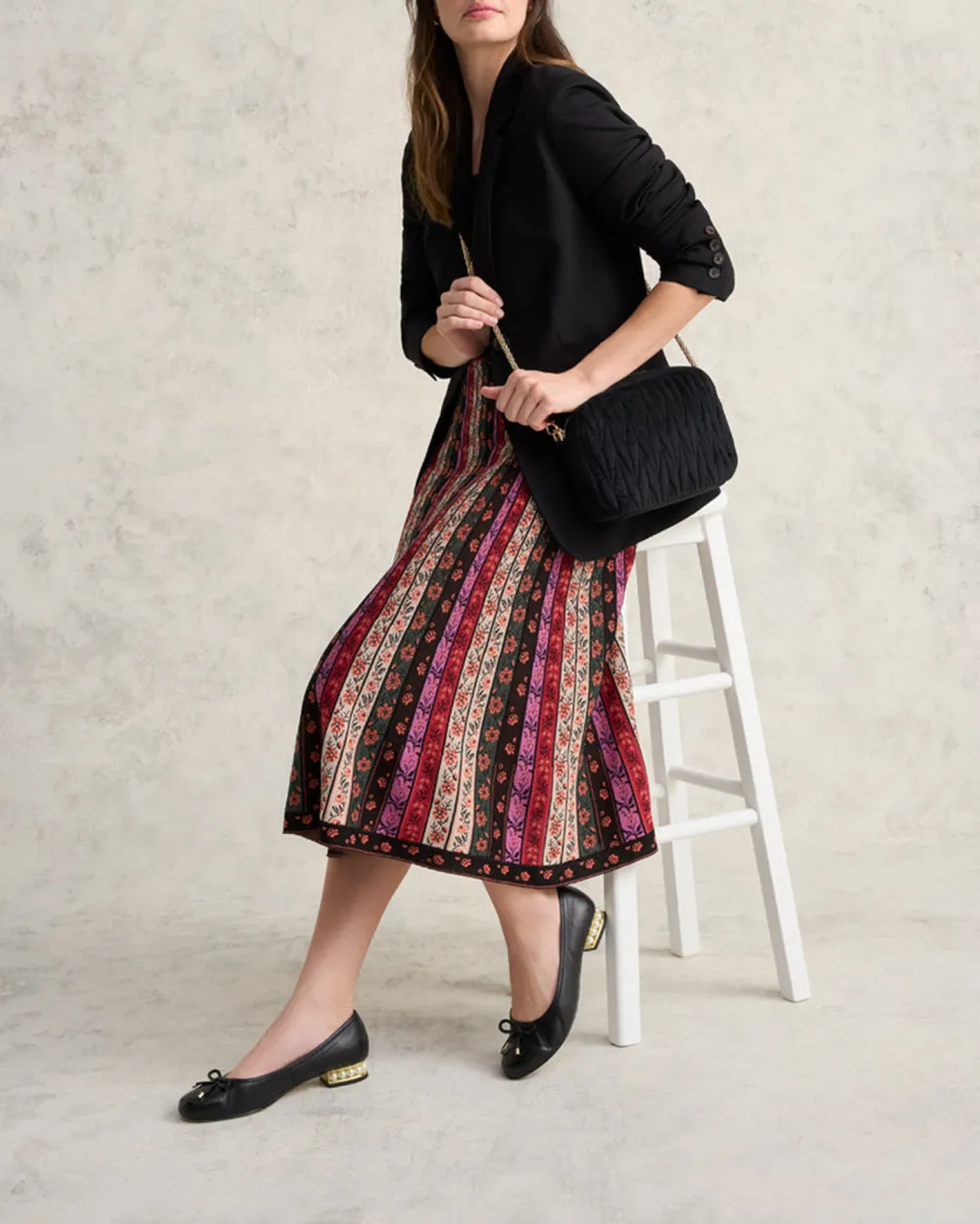 Folk Jacquard Knit Skirt