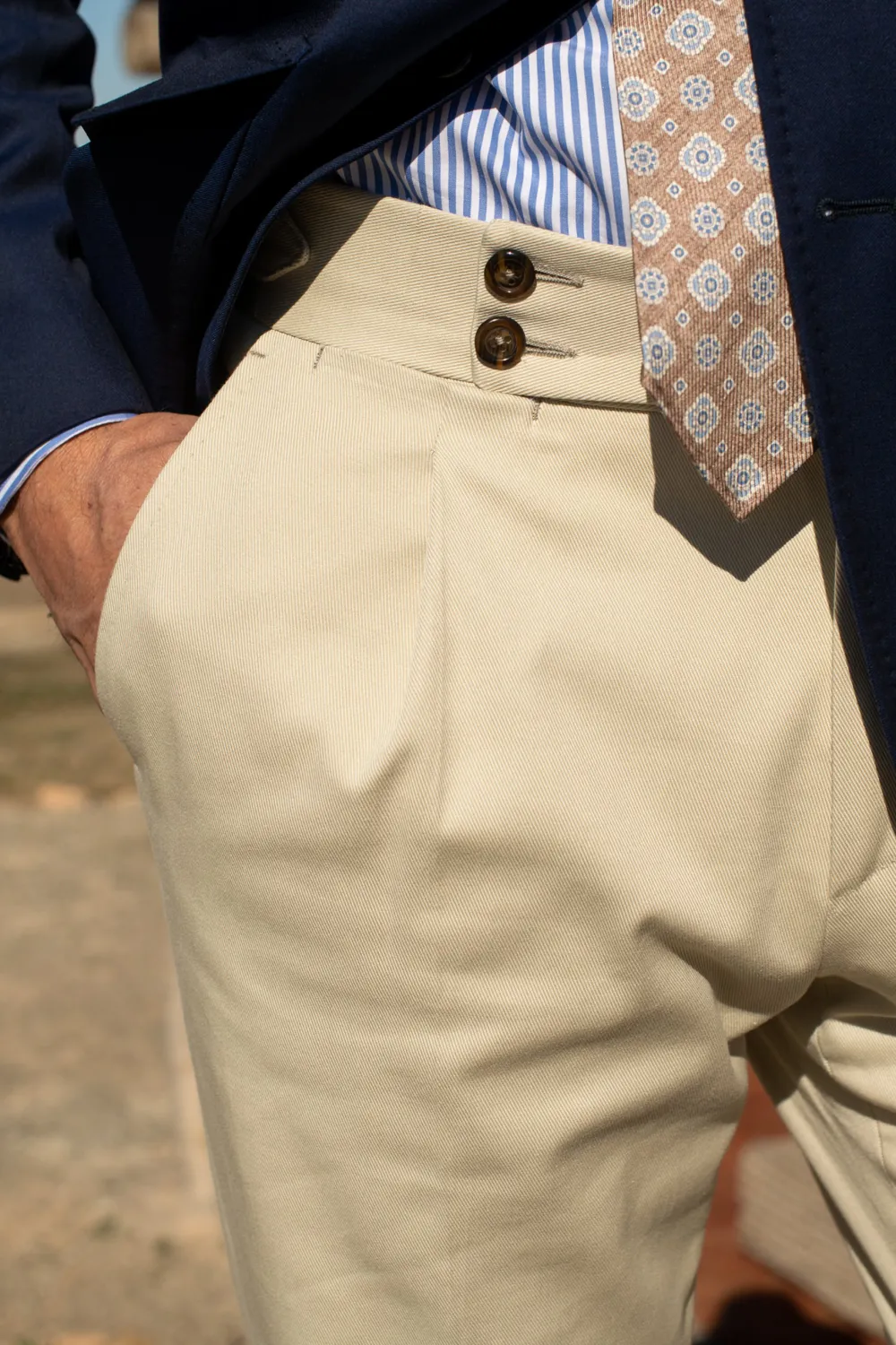 Beige Cotton Trousers