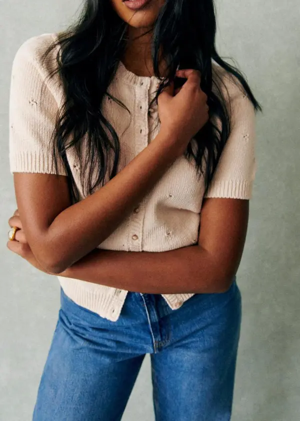 Short-Sleeved Embroidered Simple Shirt