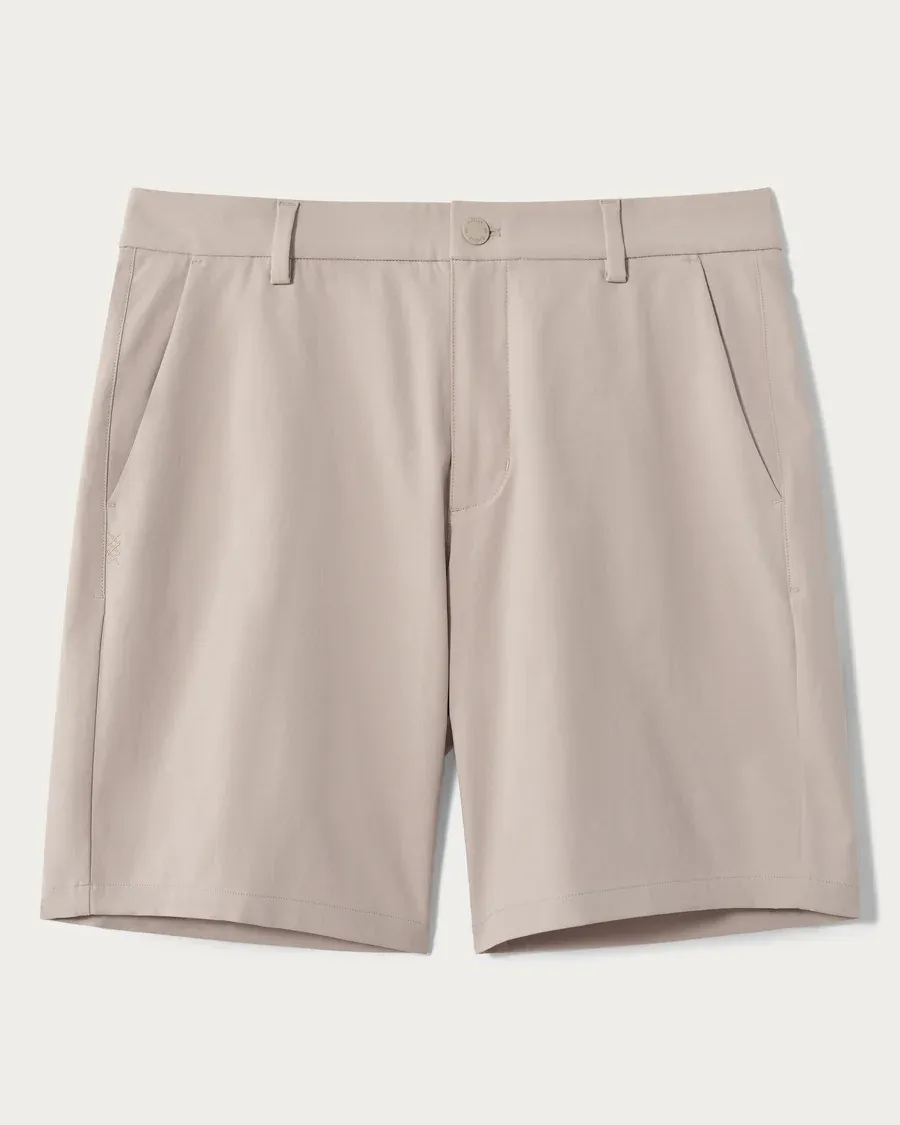 Beige Straight - Cut Men's Shorts