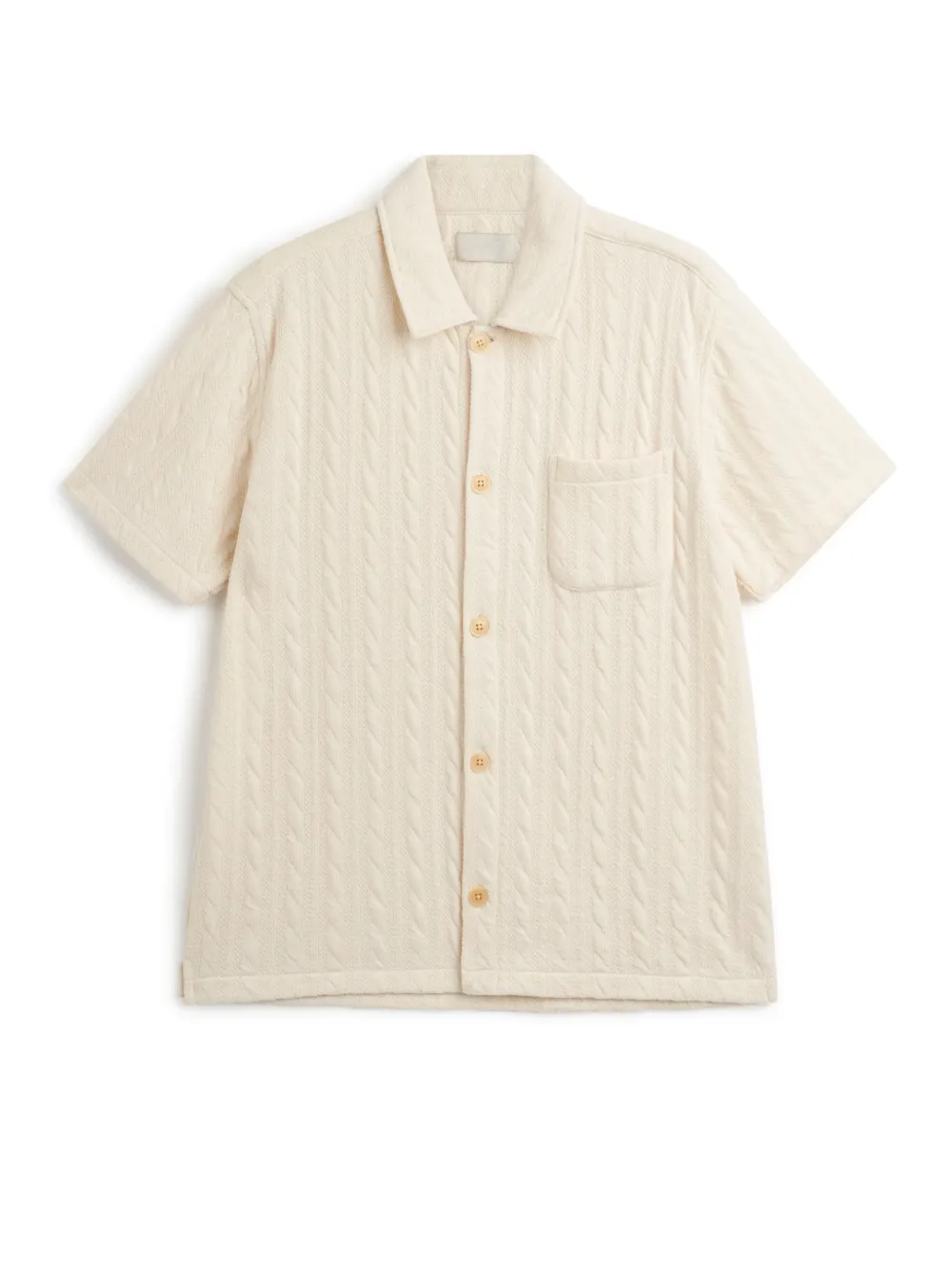 Cream Casual Style Short Sleeve Shirt