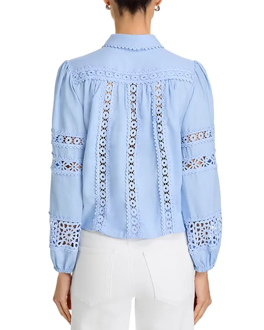Long Sleeve Lace Button Up Shirt