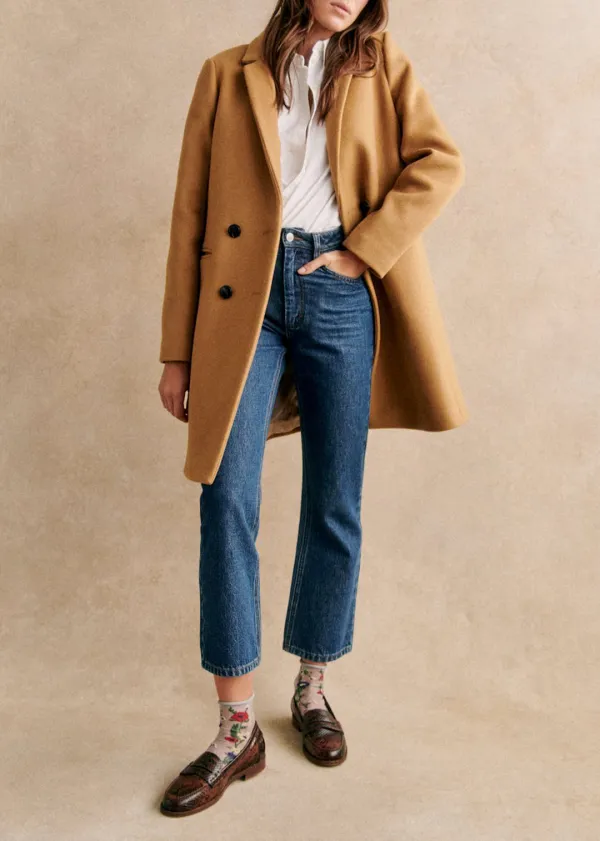 Mid-Length Solid Color Coat