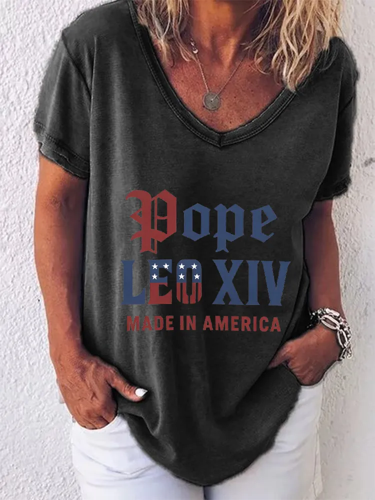 Women'S Pope Leo Xiv  Made In America Round-Neck Short-Sleeved T-Shirt