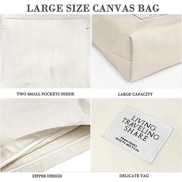 Canvas Tote Bag For Women Retro Large Size Canvas Shoulder Bag Hobo Crossbody Handbag Casual Tote For Shopping And Travel