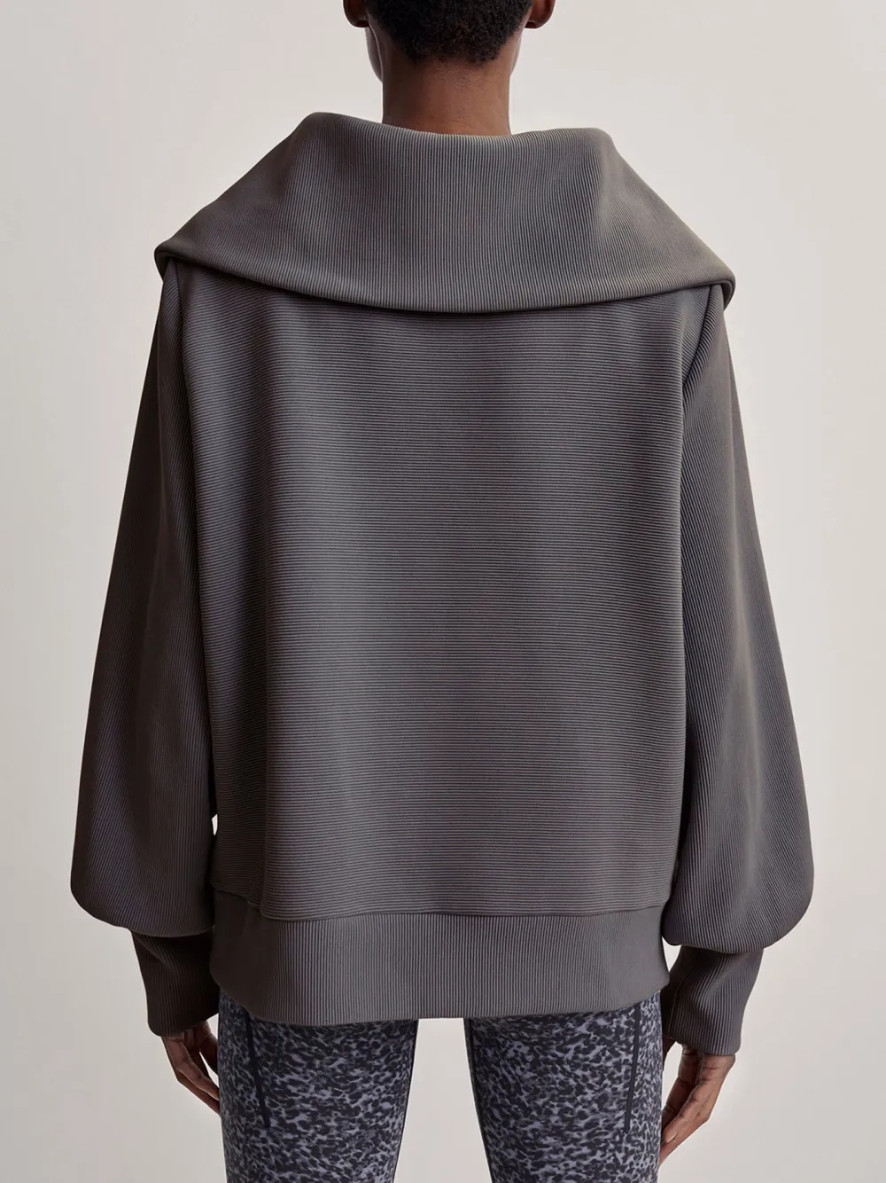 Chic Oversized Half-Zip Wide-Collar Sweatshirt