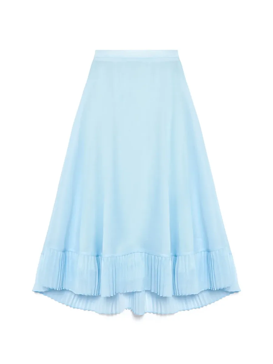 Casual Fig Pleat Midi Skirt