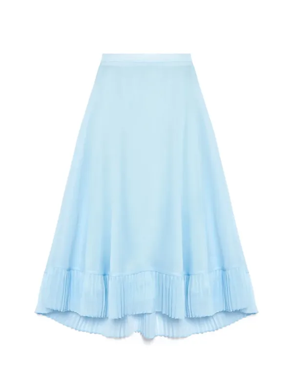 Casual Fig Pleat Midi Skirt