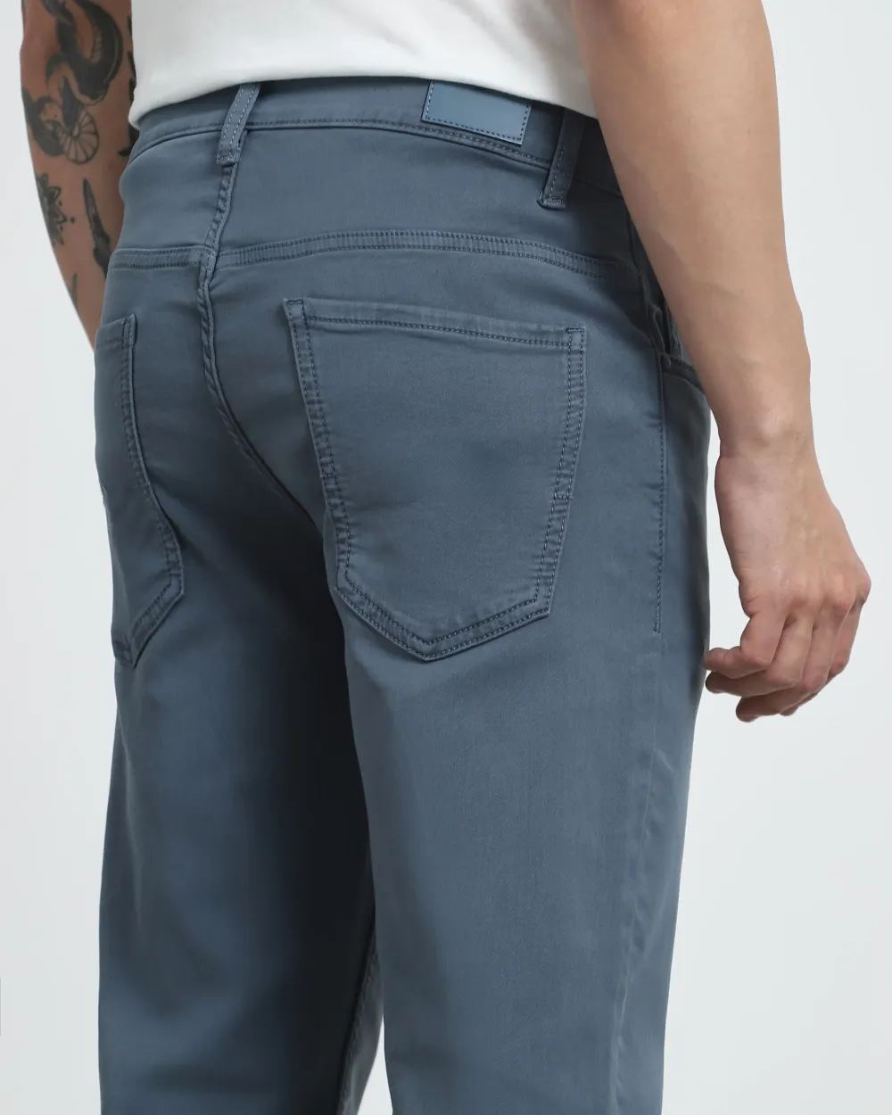 Classic Versatile And Comfortable Straight Blue Grey Jeans