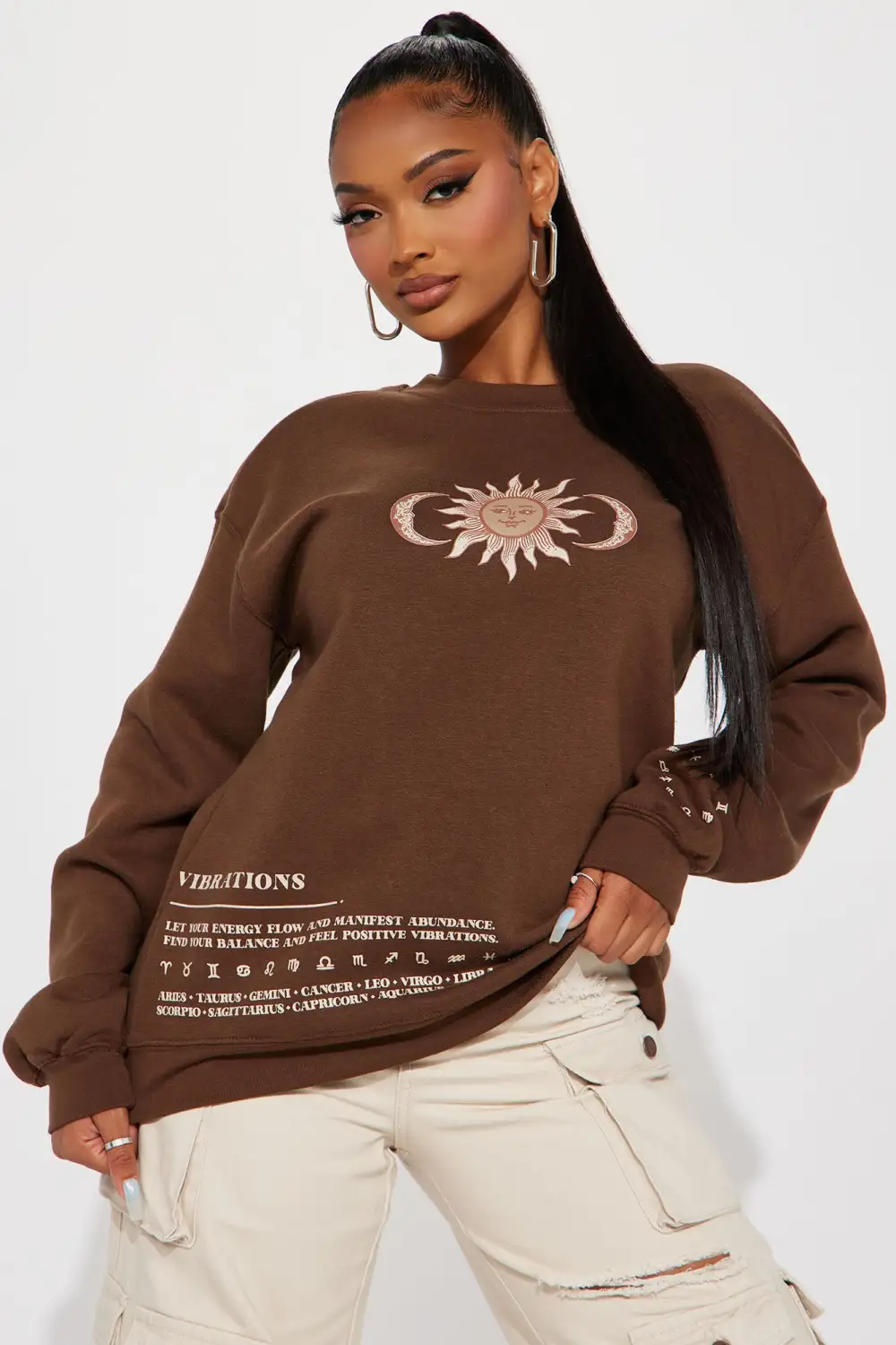 Feel Your Energy Sweatshirt - Brown