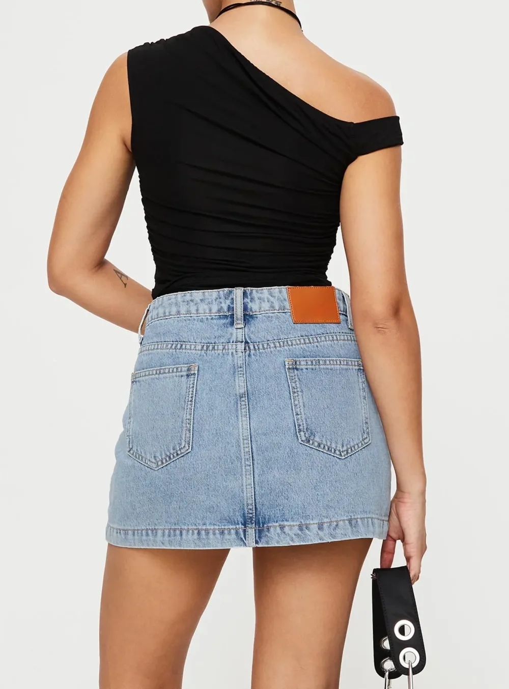 Mid-Waist Denim Mini Skirt