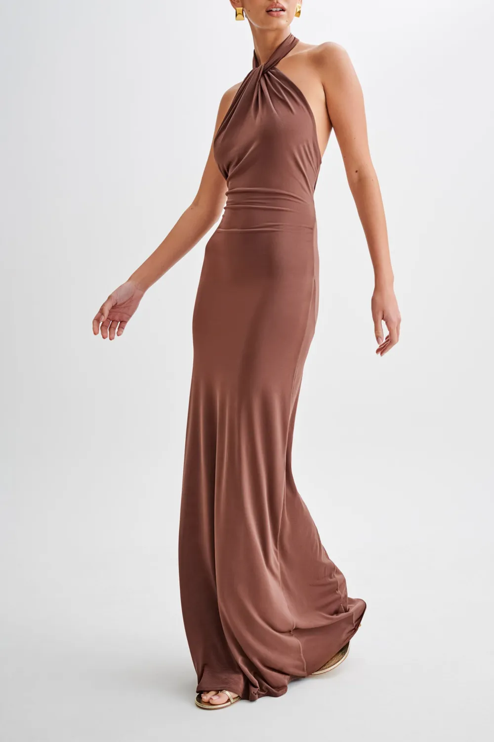 Slinky Halter Maxi Dress