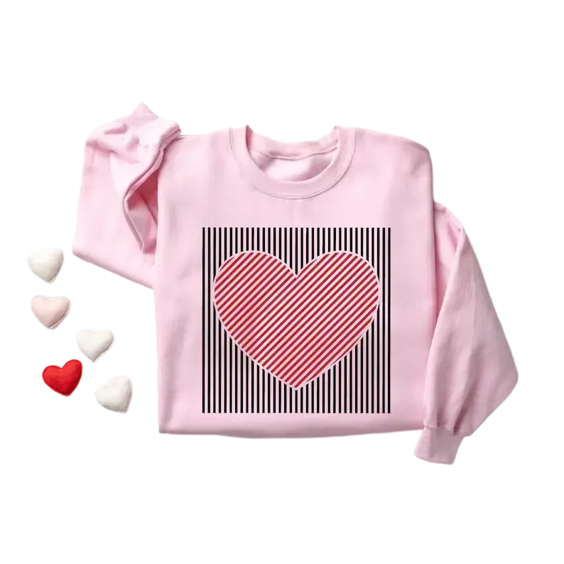 ❤️ Valentine's Day Retro Heart Graphic Sweatshirt | Cute Casual Pullover Top