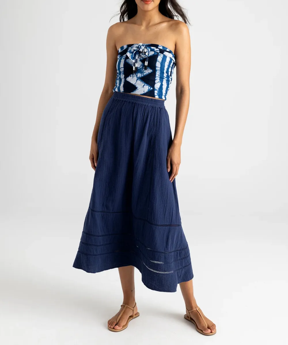 Indigo Print Casual Style Wrap