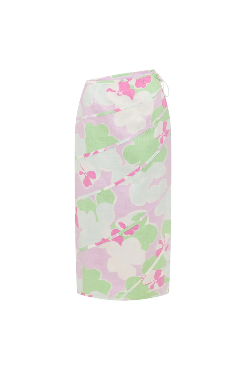 Pastel Print Midi Skirt