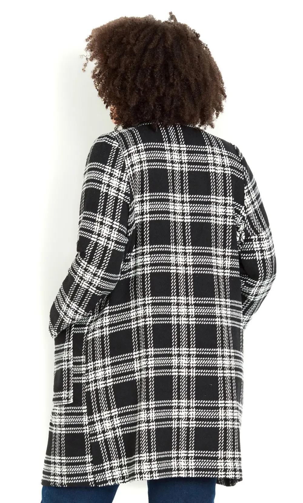 Evans Black Checked Waterfall Jacket