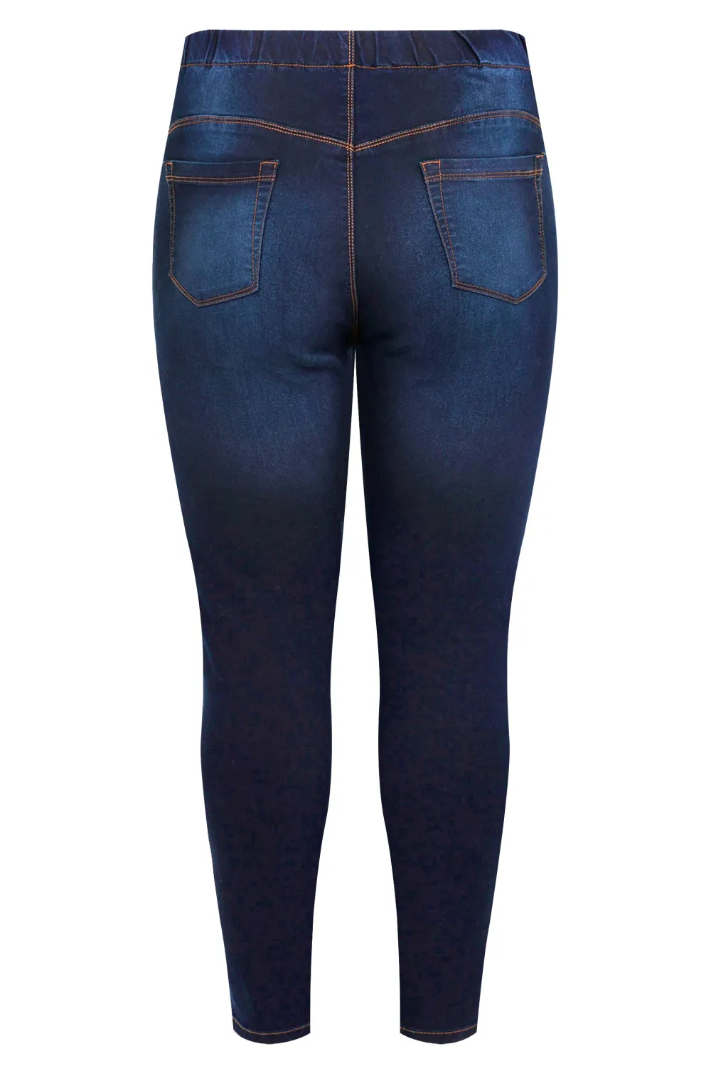 YOURS FOR GOOD Curve Indigo Blue Pull On Bum Shaper Stretch LOLA Jeggings