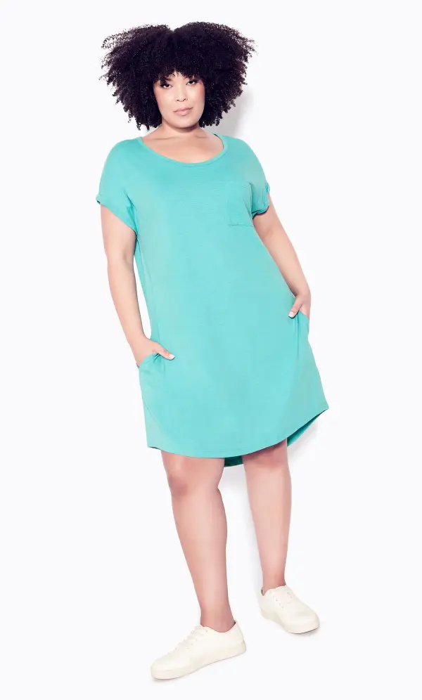 Evans Blue Midi T-Shirt Dress