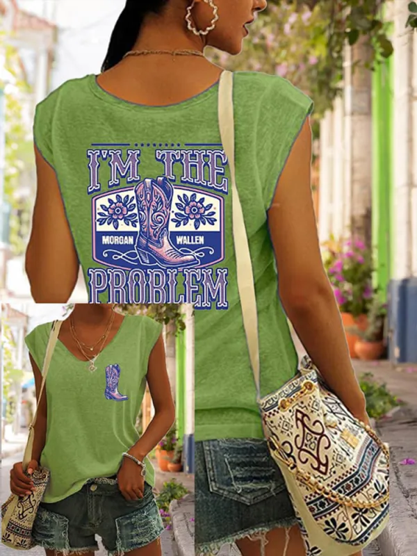 Women'S I'M The Problem V-neck sleeveless vest