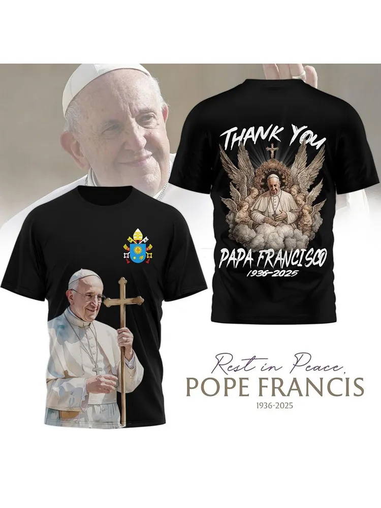 Men's Thank You For Your Faith 1936-2025 Print Short Sleeve Round Neck Cotton T-Shirt