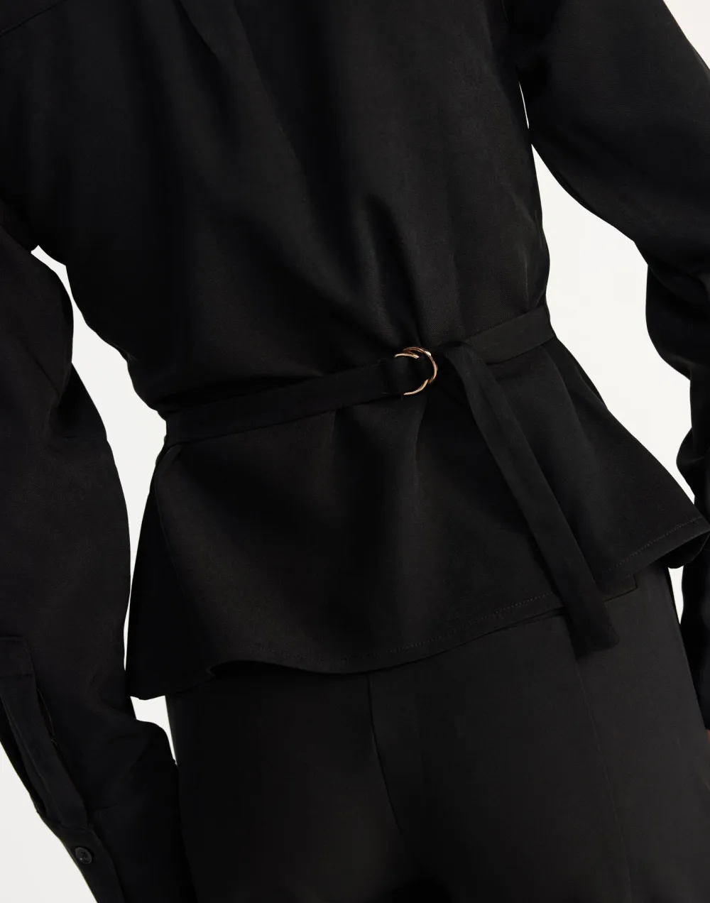 Adjustable Tie Cropped Shirt Top