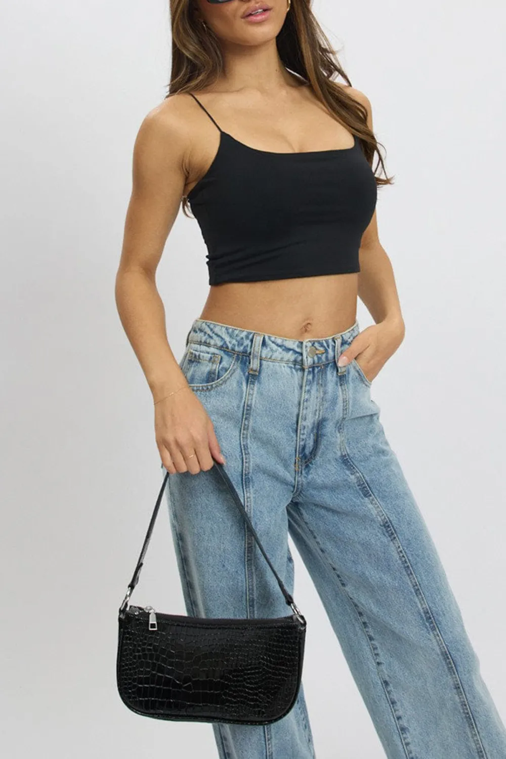 Black Cropped Cami Top Supersoft