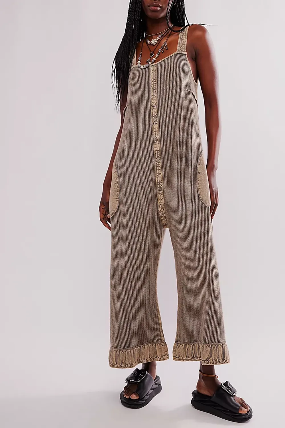 Sleeveless Striped Wide Leg Jumpsuit