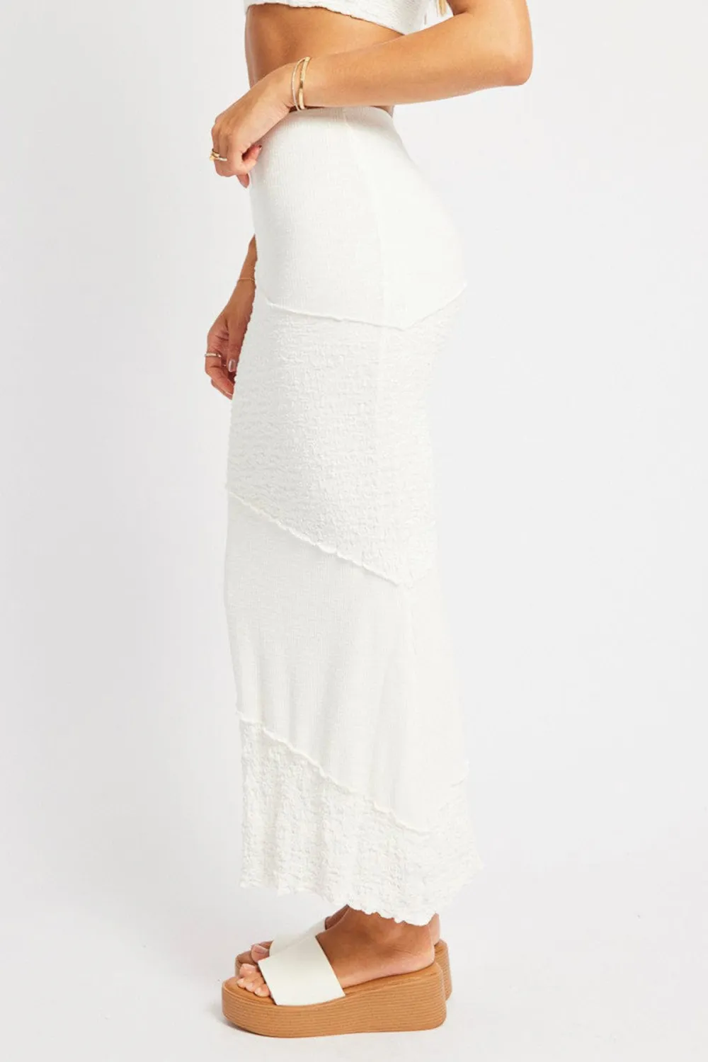 White Midi Skirt Texture
