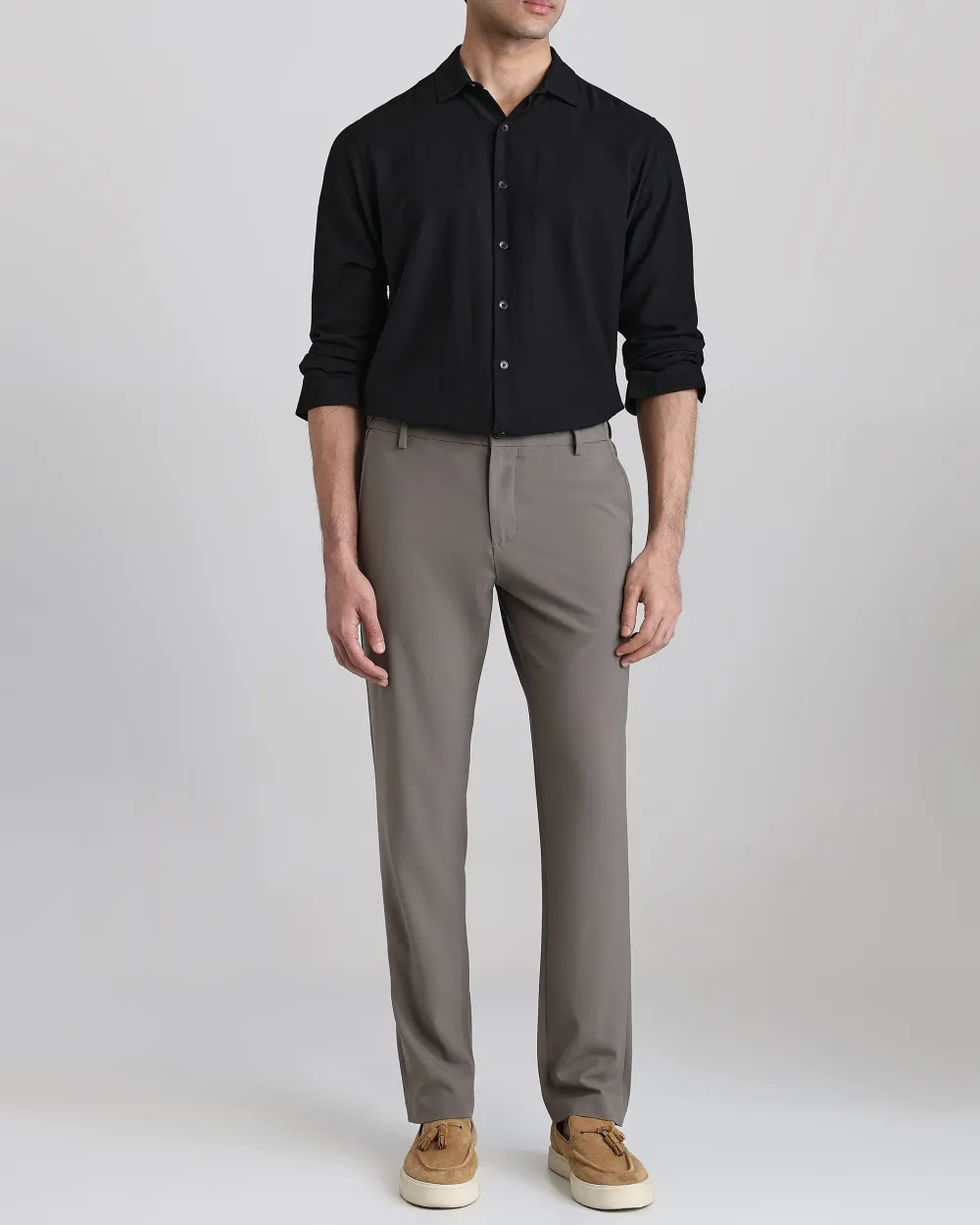 Leisure Simple Comfortable Slim-Fit Breathable Black Shirt