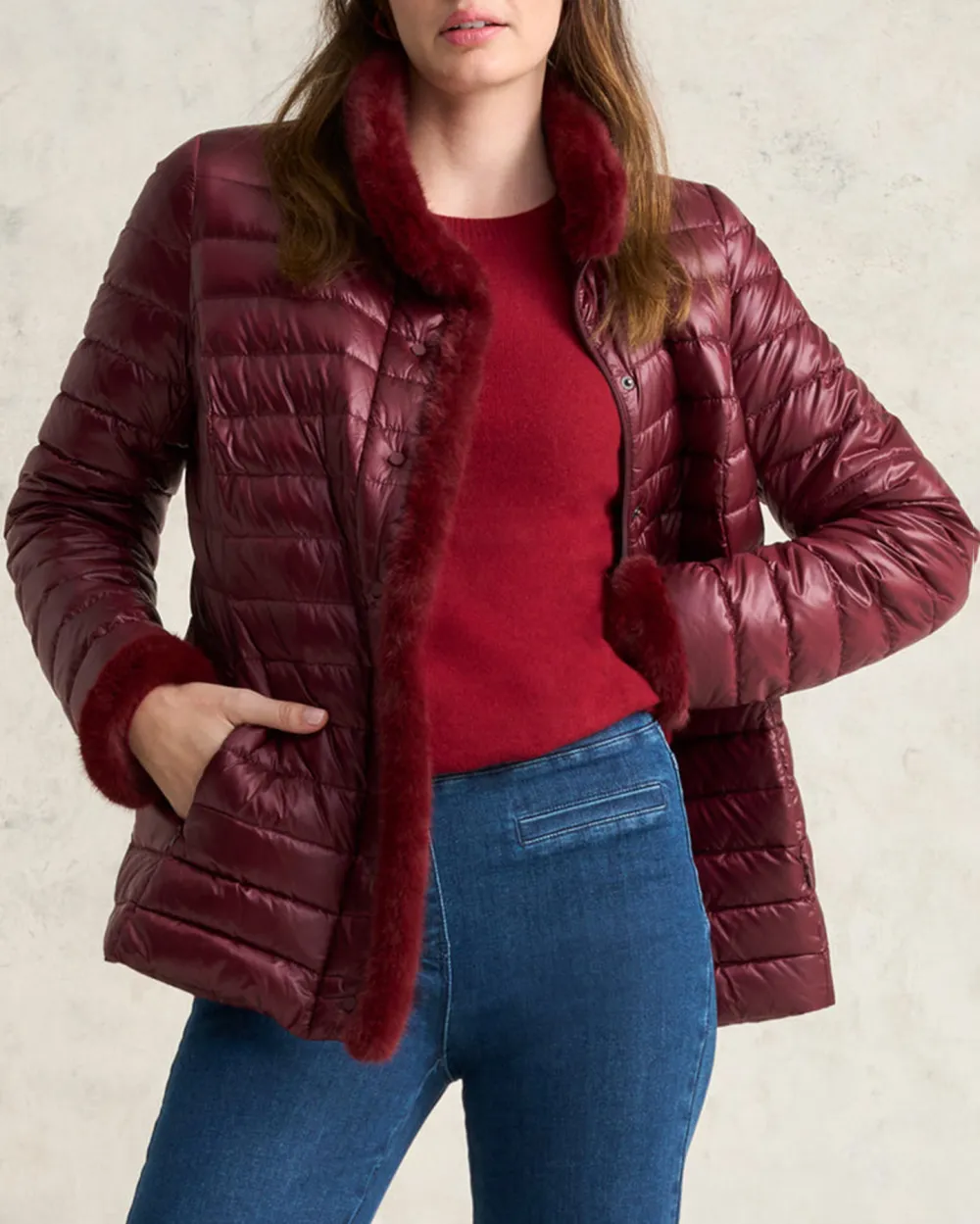 Faux Fur Trim Puffer