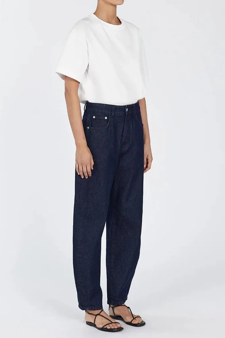 INDIGO BARREL LEG JEAN