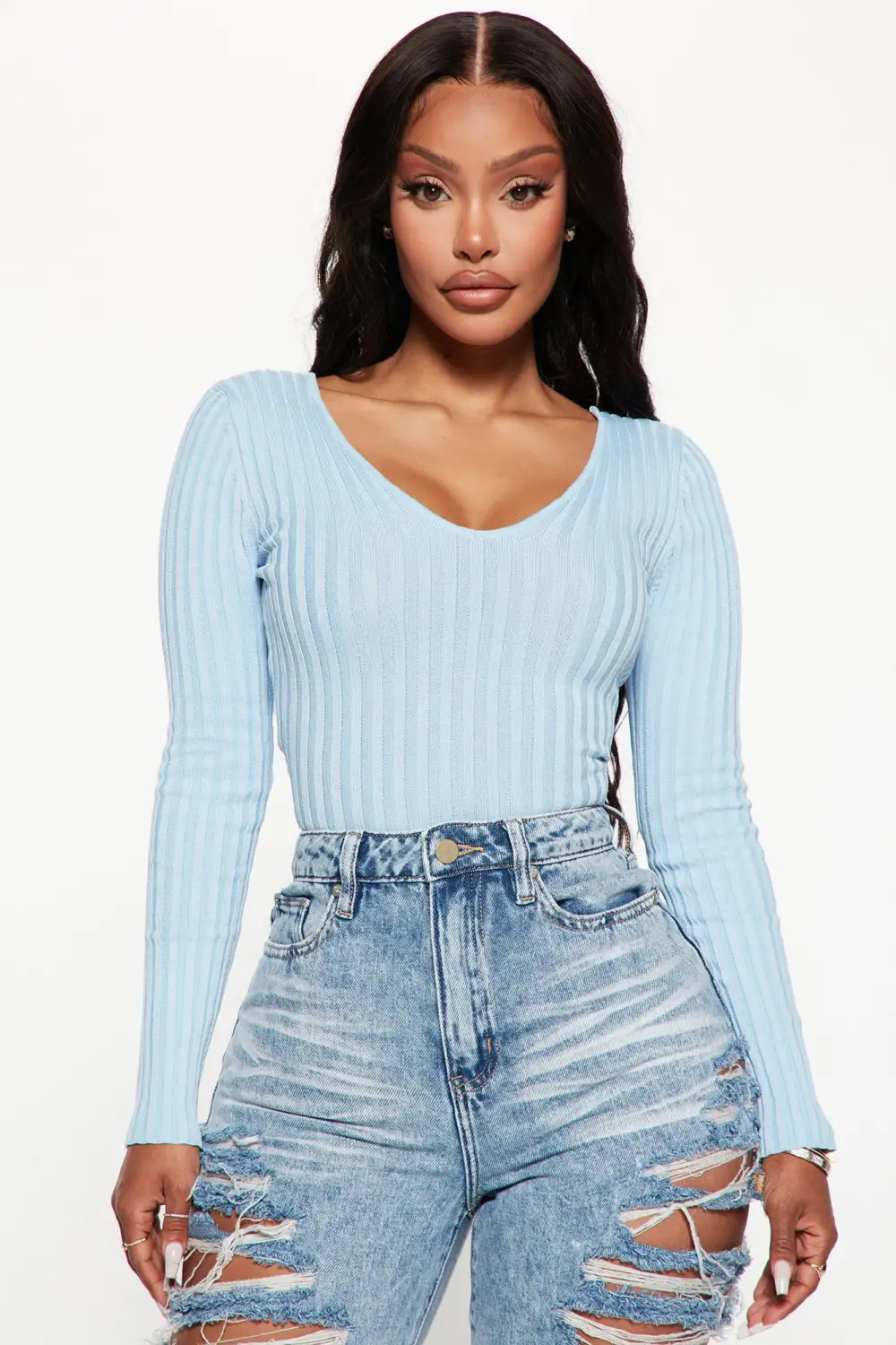 Kallan Knit Sweater Top - Blue