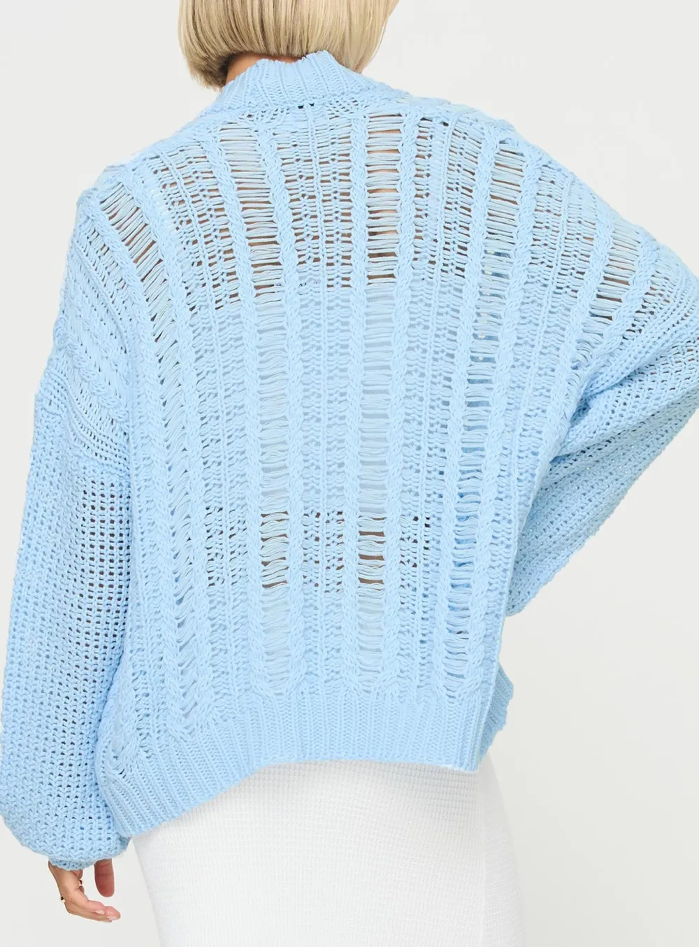 Cable Cardigan Oversized Cream