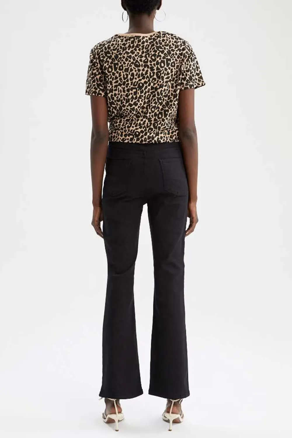 Flared Gabardine Trousers