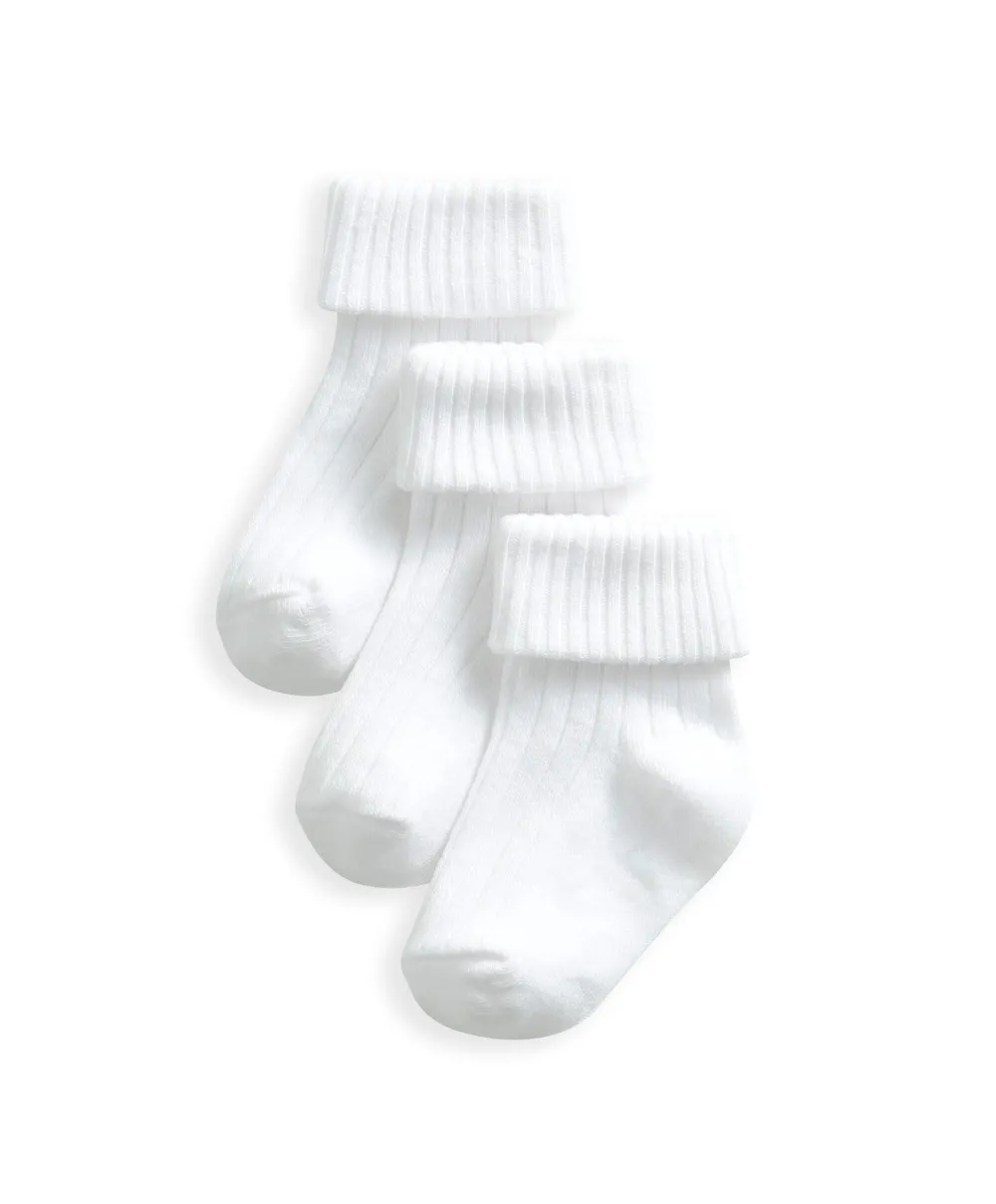 Ribbed Socks (3 Pack) - White
