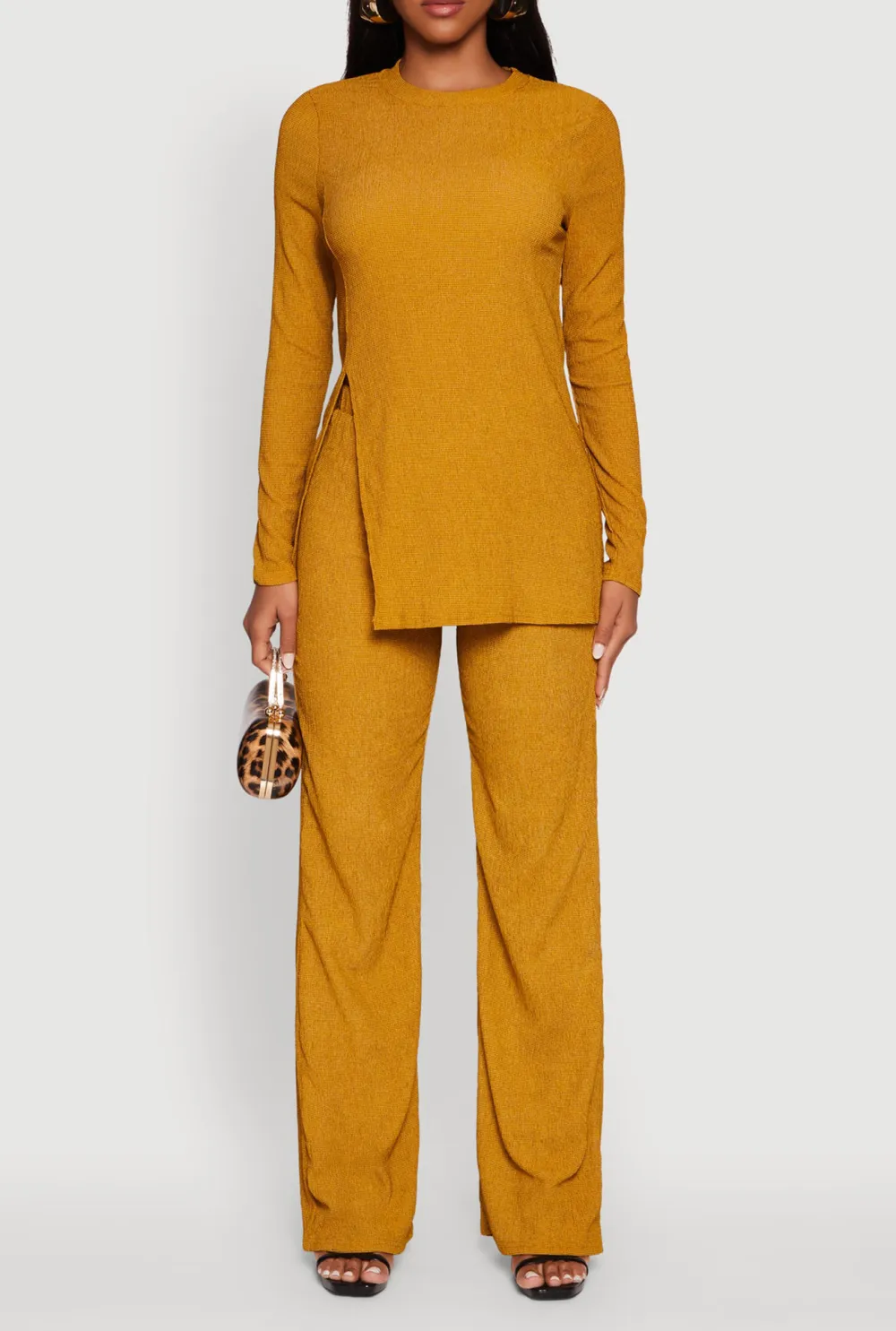 Side Slit Long Sleeved Shirt