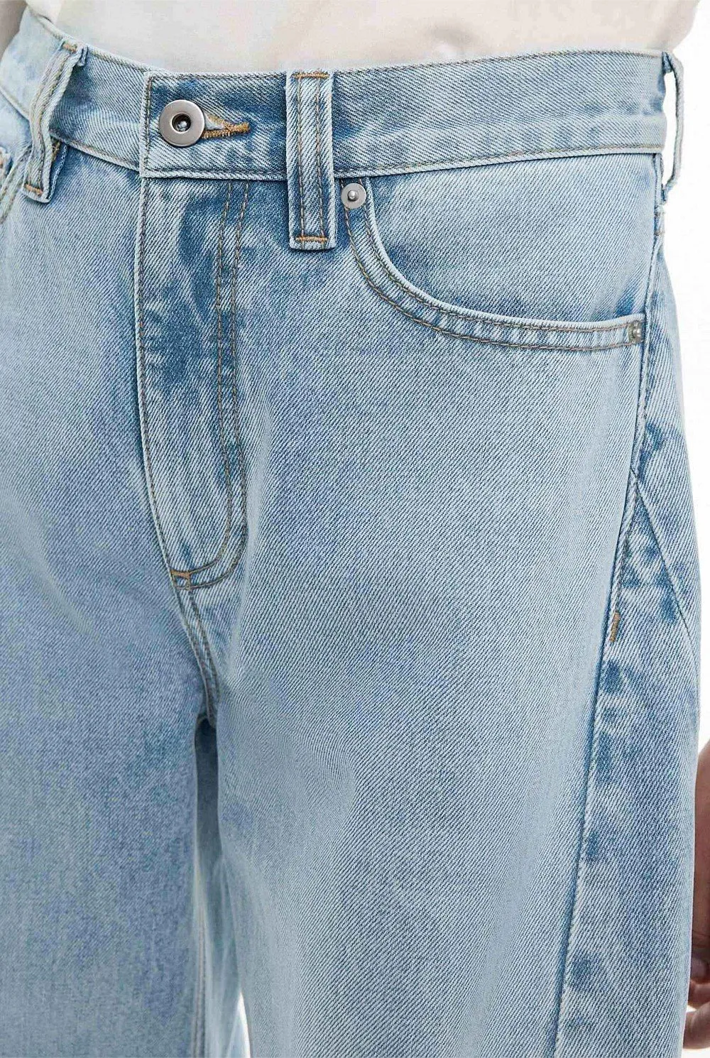 Cylindrical Denim Long Pants