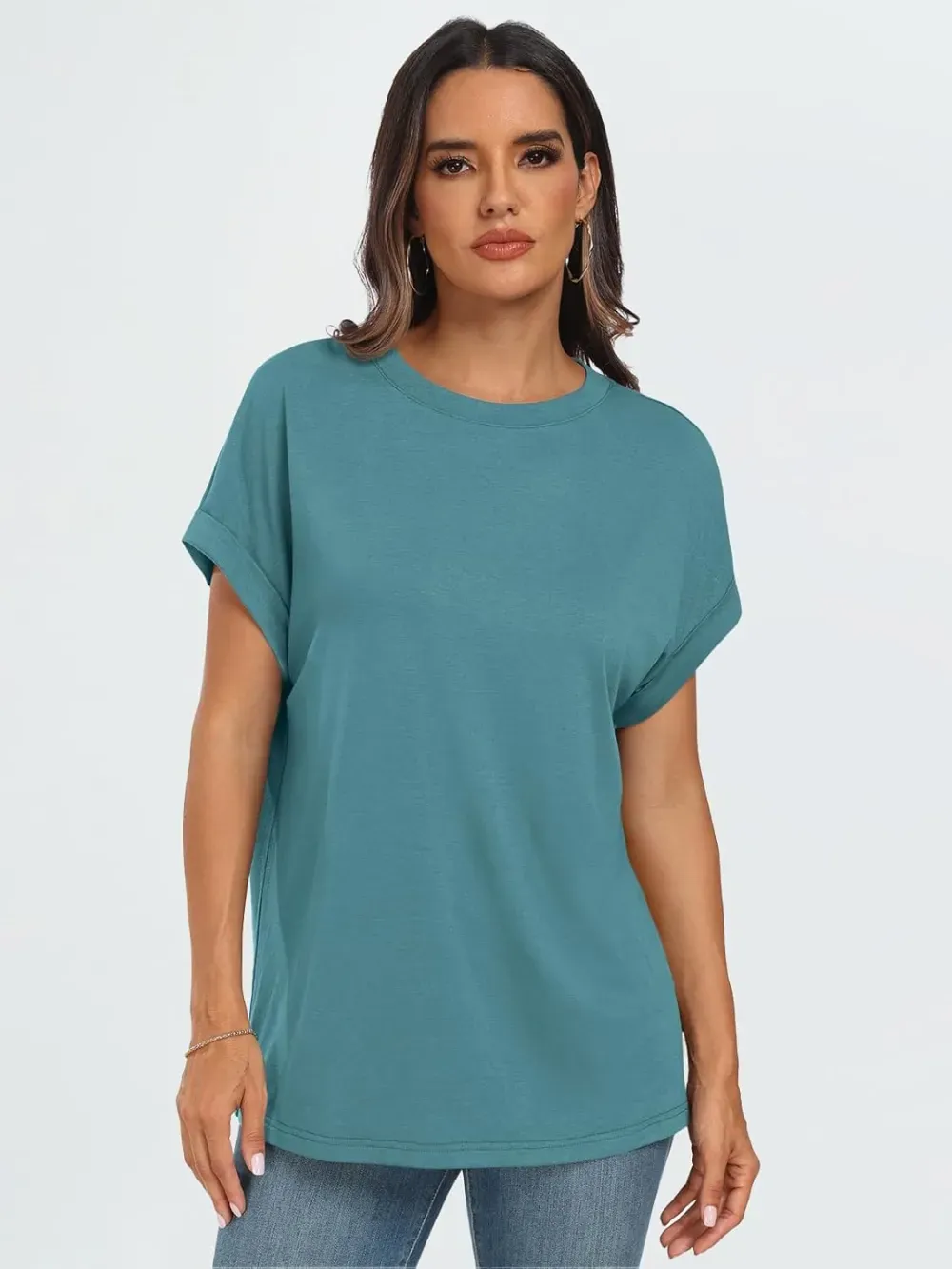 AUTOMET Women Tops Casual Basic T Shirts Loose Fit Crewneck Short Sleeve Summer Outfits