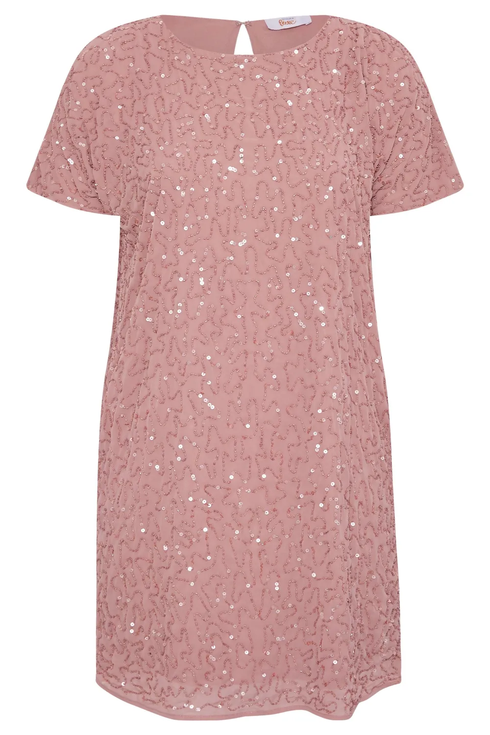 LUXE Curve Light Blue Sequin Hand Embellished Cape Dress