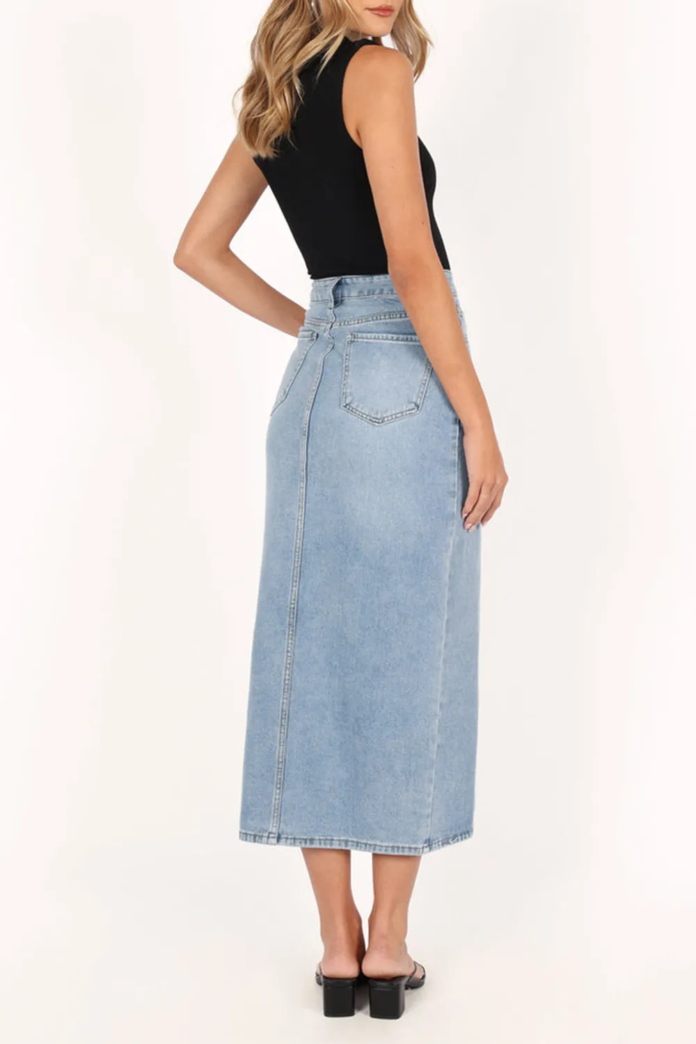 RELAXED MIDI A-LINE KNIT SKIRT