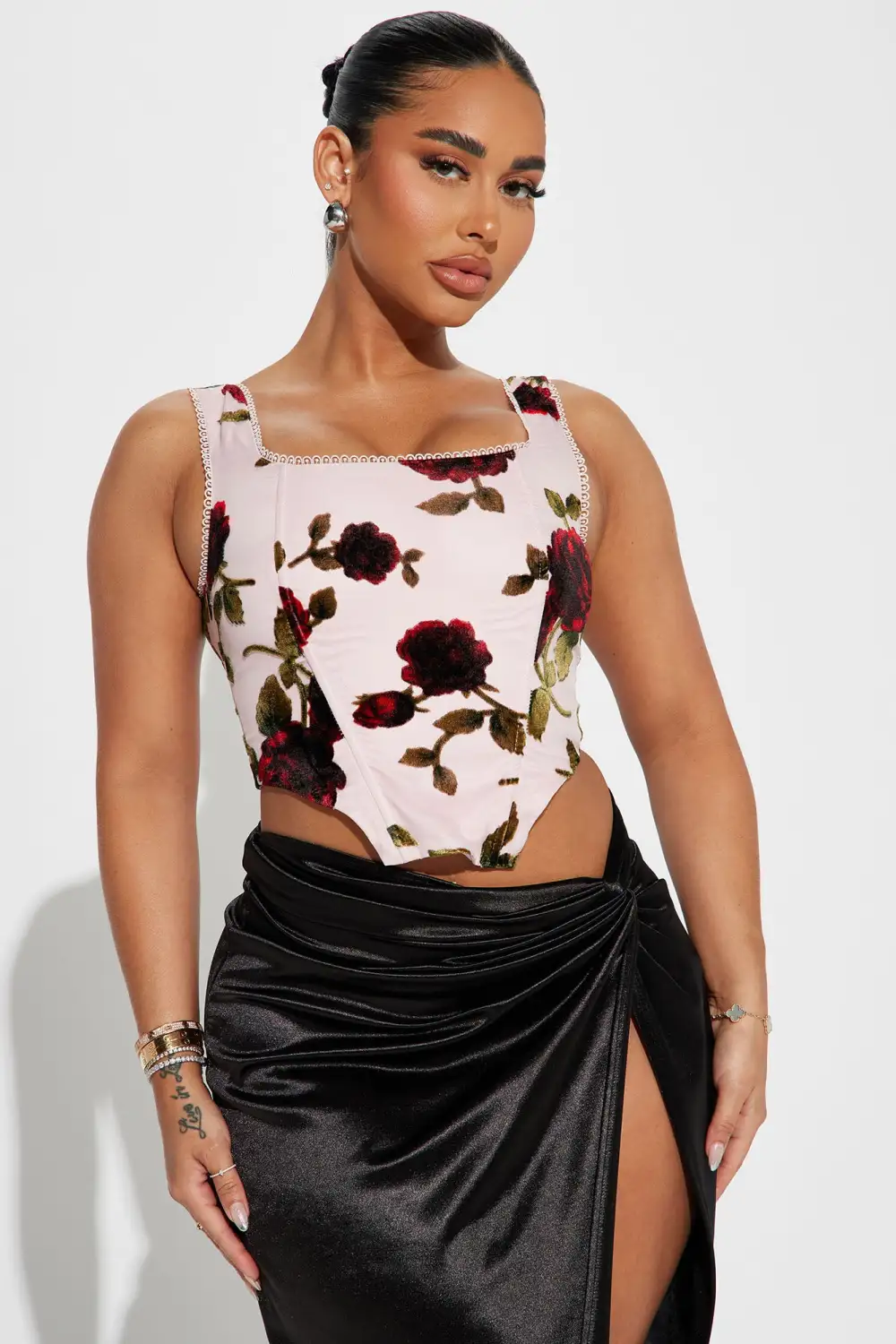 Gaia Floral Corset Top - Pink/combo