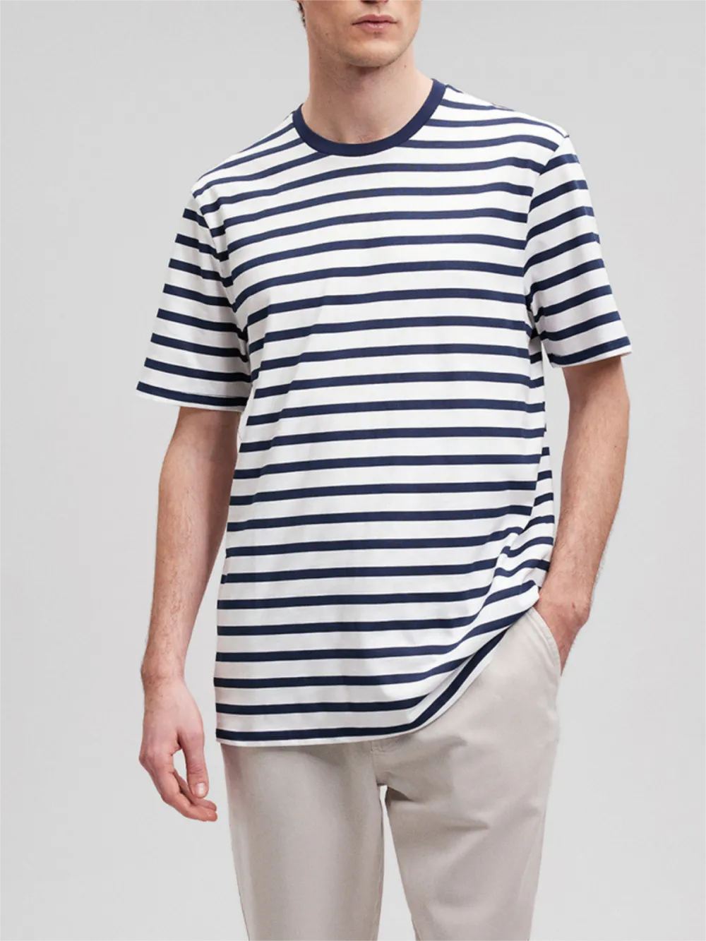 Striped Short - Sleeve Cotton Tee