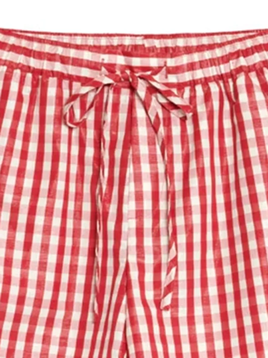 Casual Style Straight Gingham Shorts