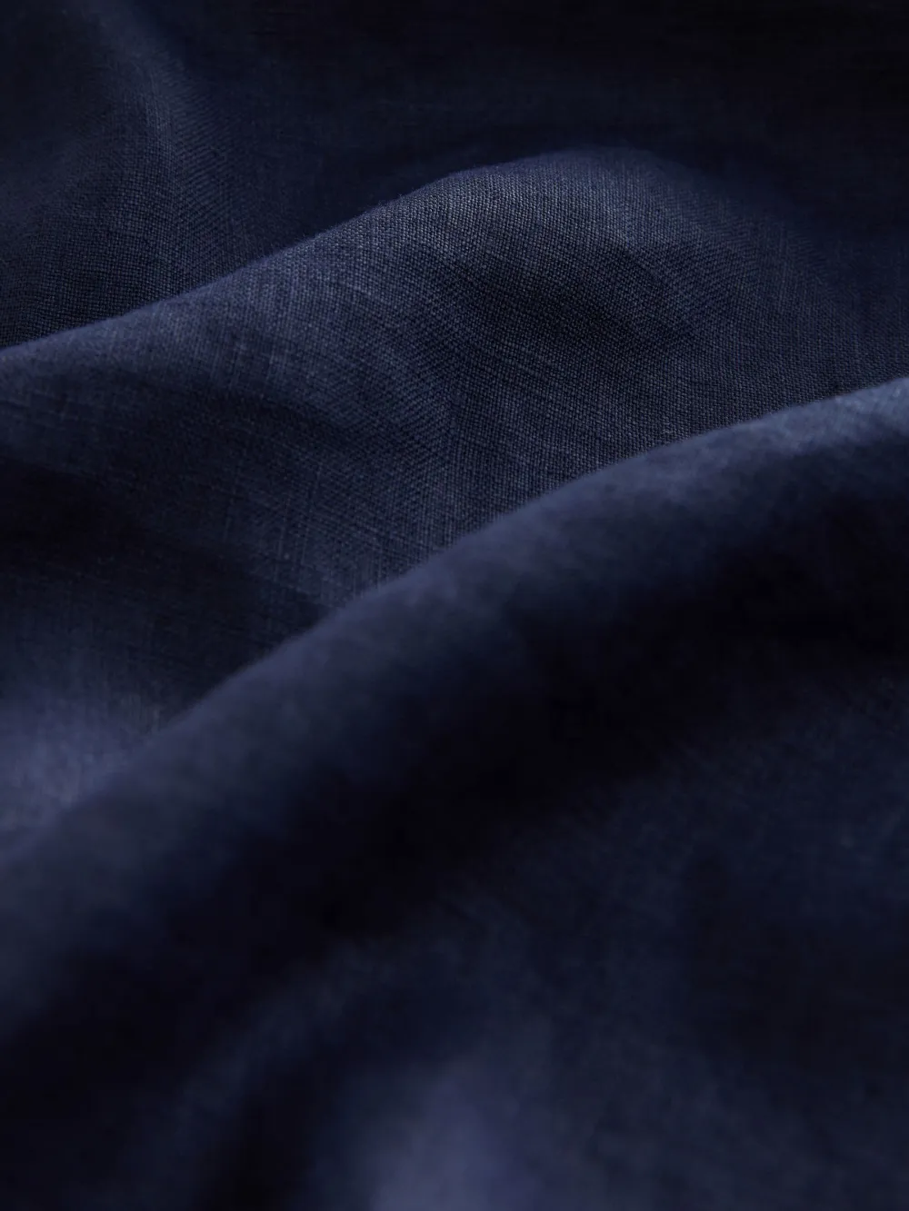 Ecru Palm Print Linen Flat Collar Loose Long Sleeve Shirt