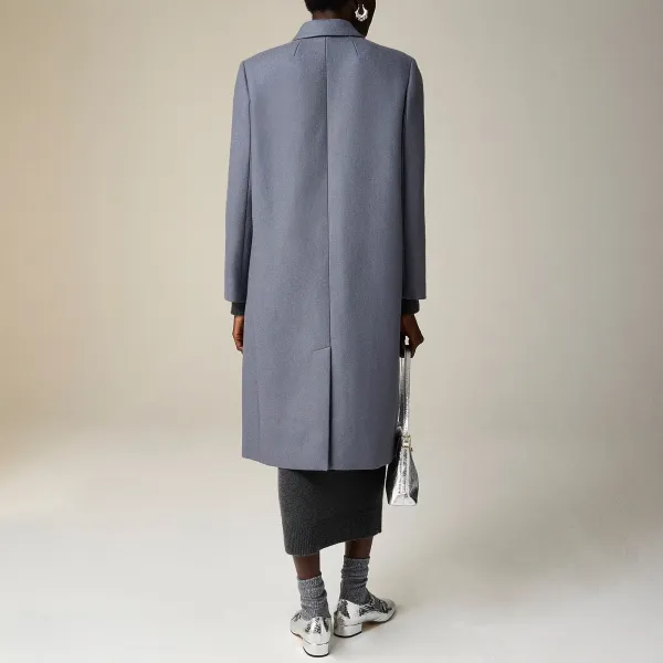 Lapel topcoat wool-blend