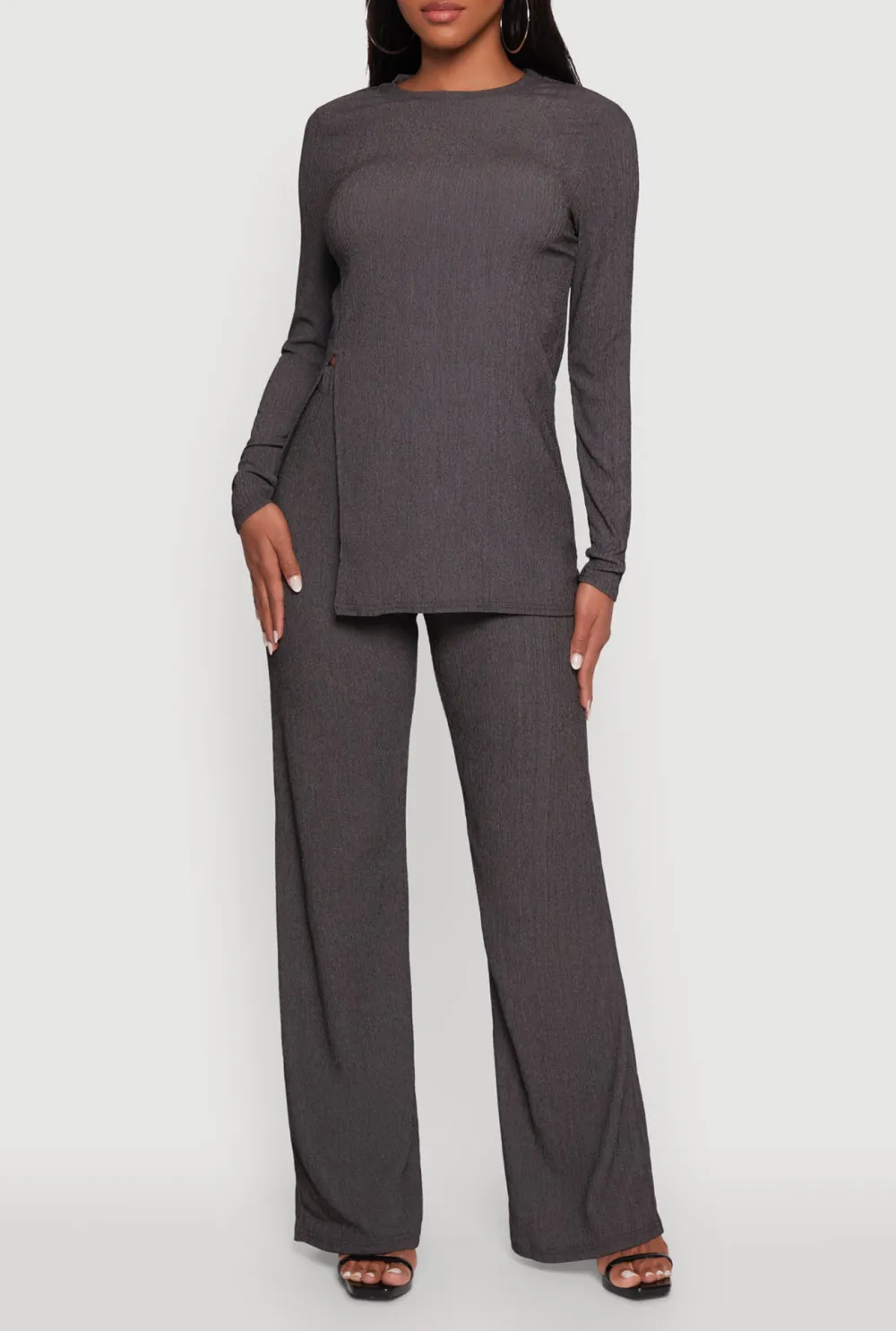 Side Slit Long Sleeved Shirt